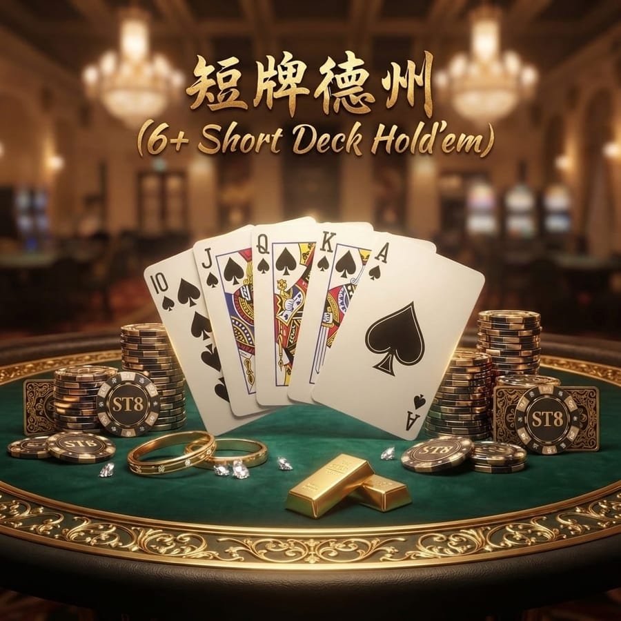 短牌德州 (6+ Short Deck Hold'em) 官方奢华对战牌面 1:1
